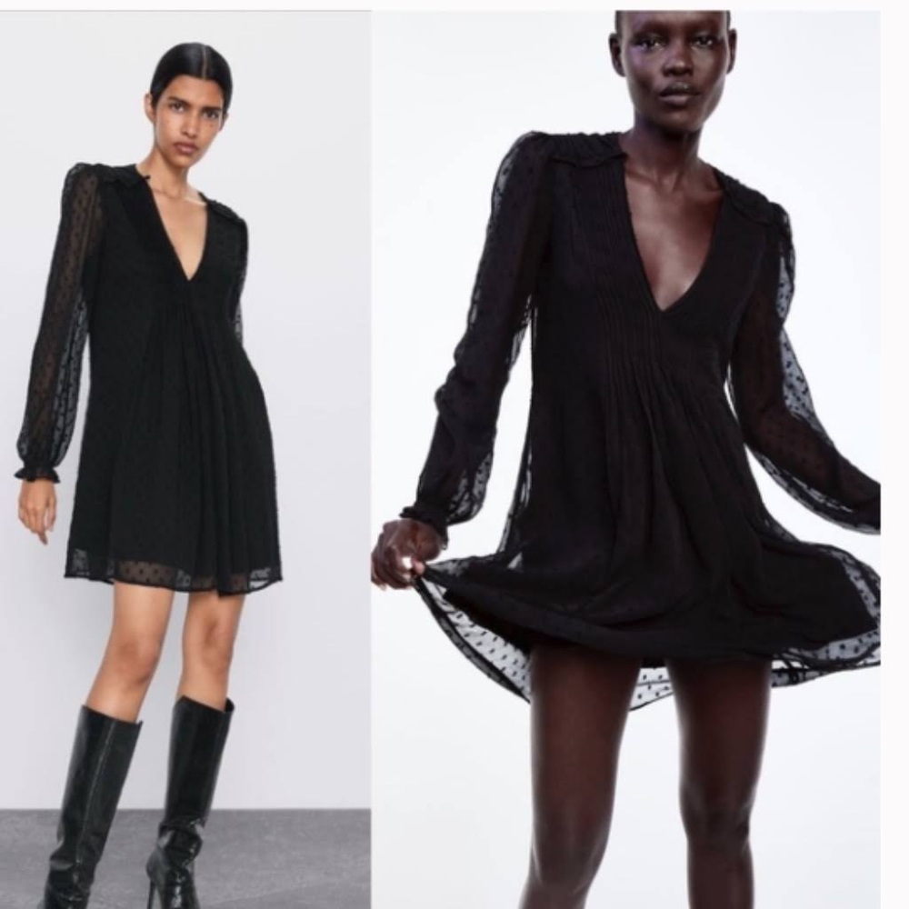 Zara Sexy Mini Dotted Mesh Dress
